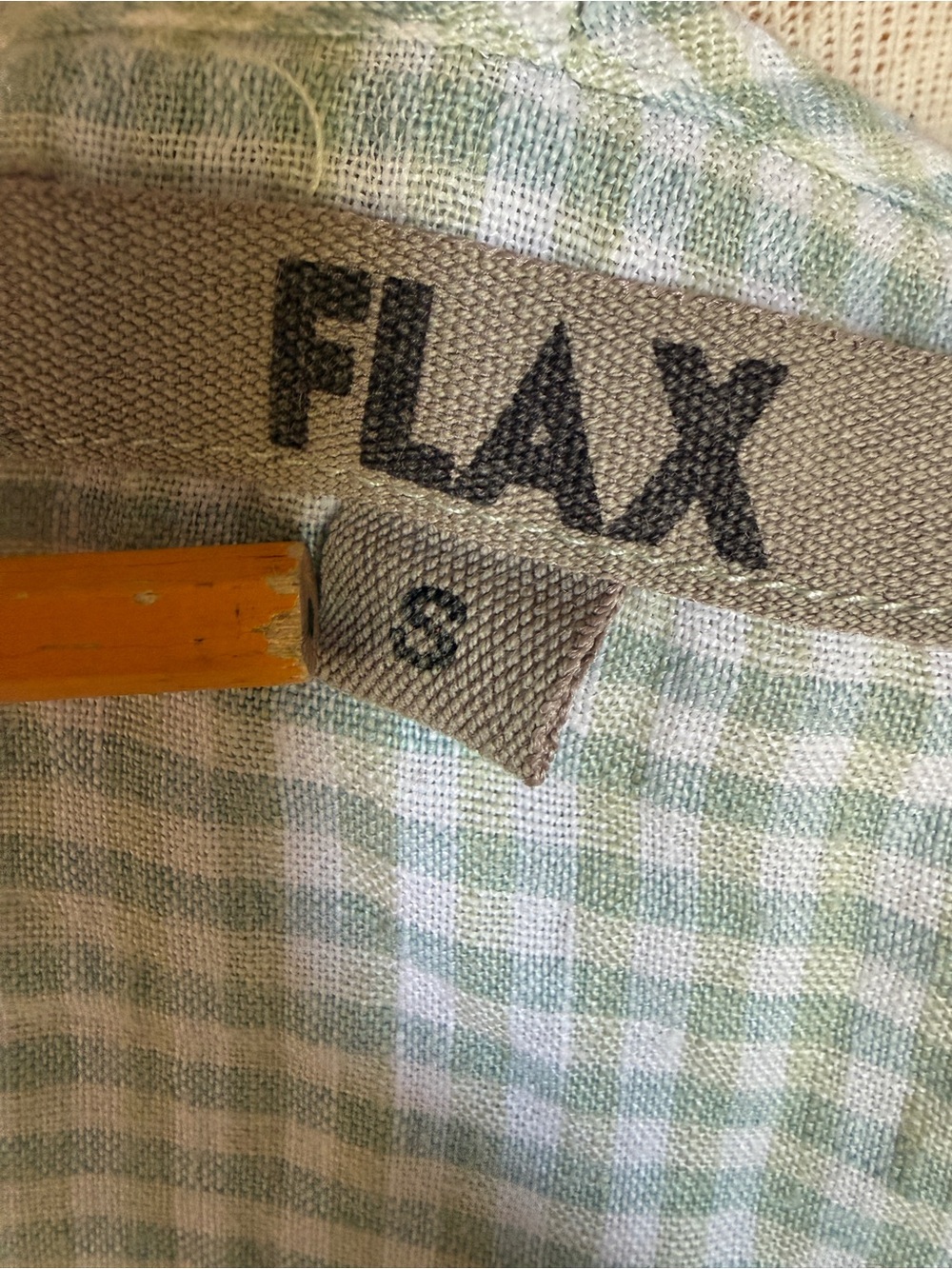 FLAX Light Green Gingham Sleeveless Tank Top - Picture 5 of 11